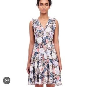 Rebecca Taylor silk Penelope V-Neck  Floral Multicolor Dress size 4